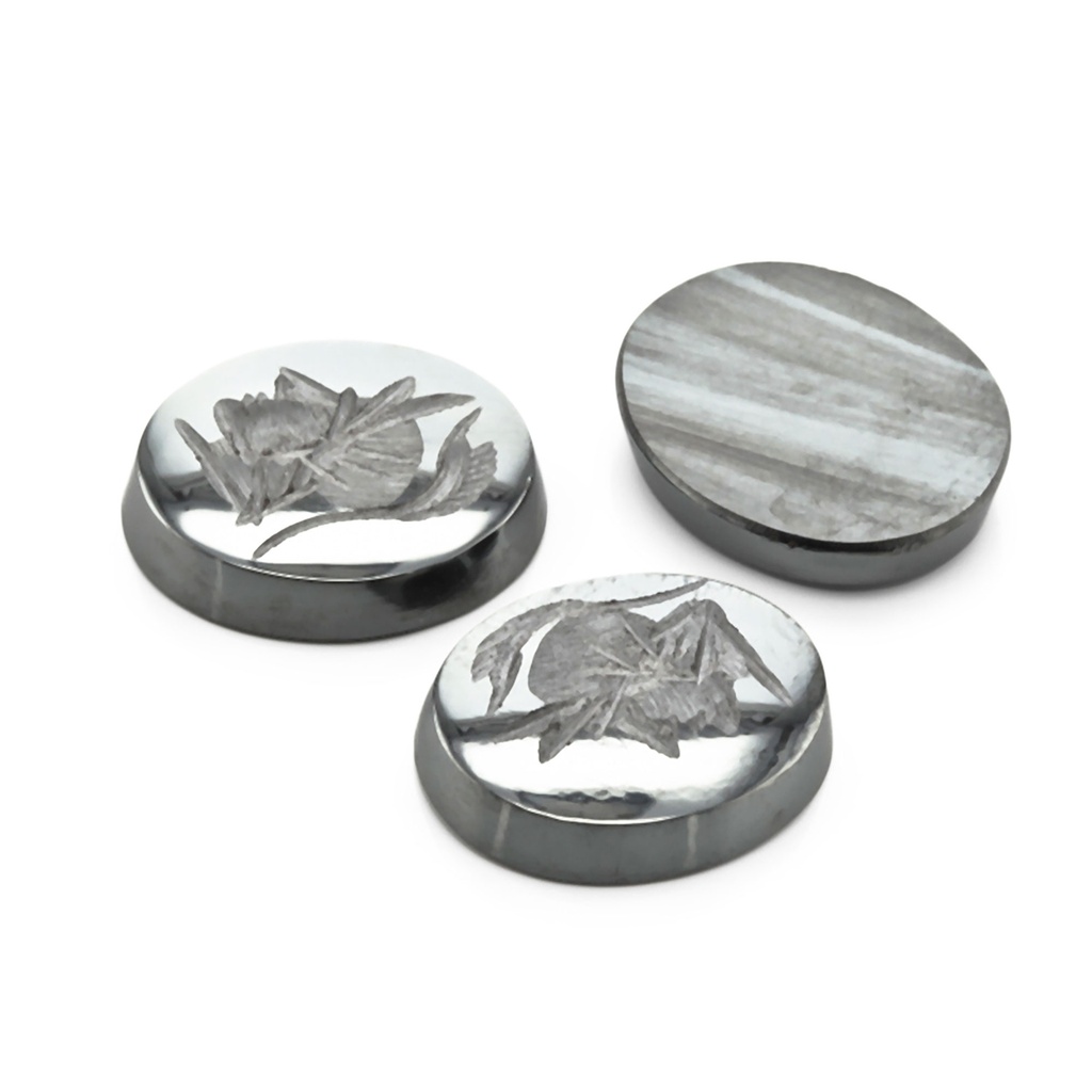 Haematite 12x10mm Oval Intaglio Single Bevel