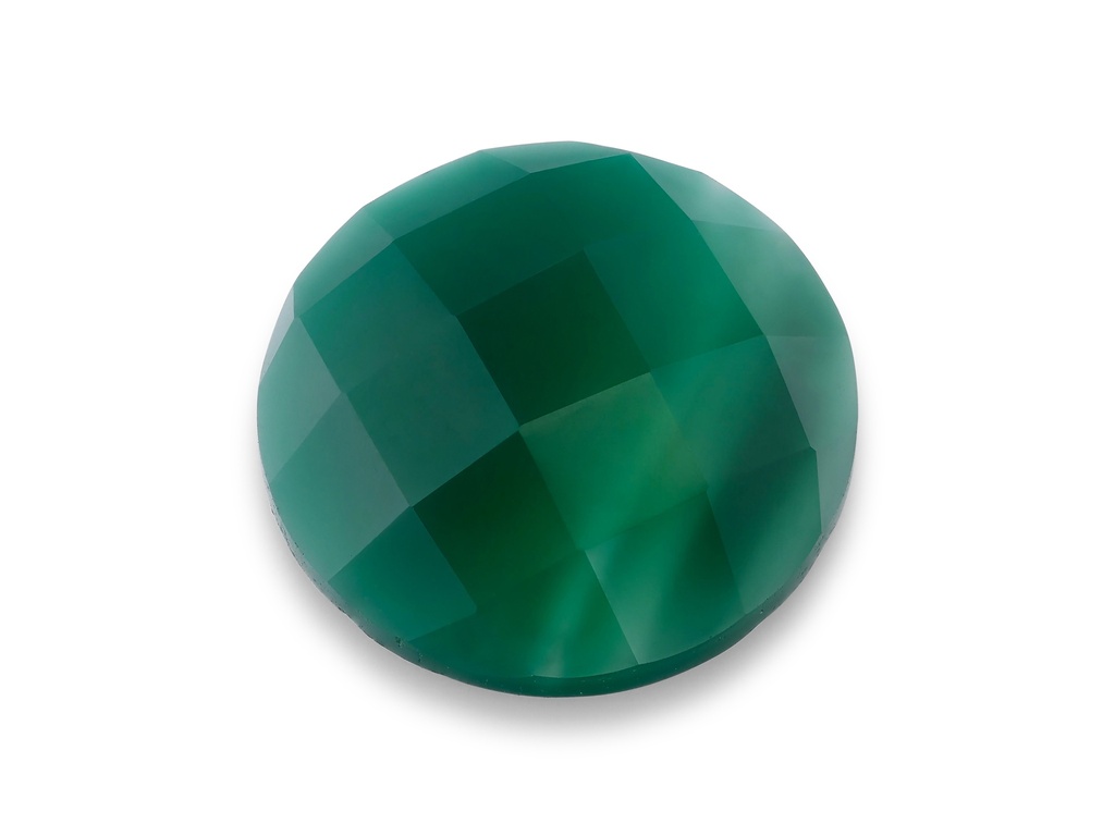 [ORNJ11455] Dyed Green Agate 14mm Round Rose Cut