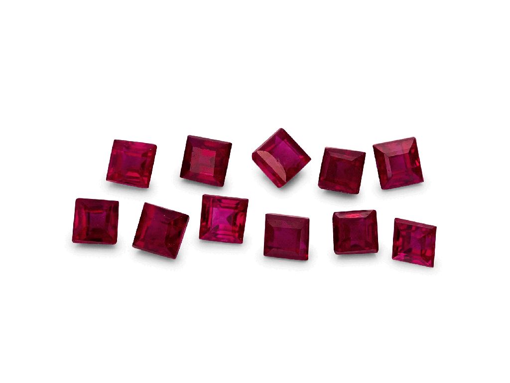 [RRQS0150A] Ruby 1.50mm Carre Cut Red