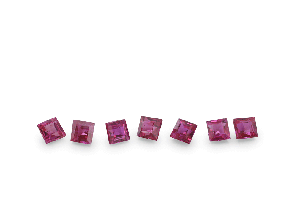 [RKQS0175B] Ruby 1.75mm Carre Cut Pink Red