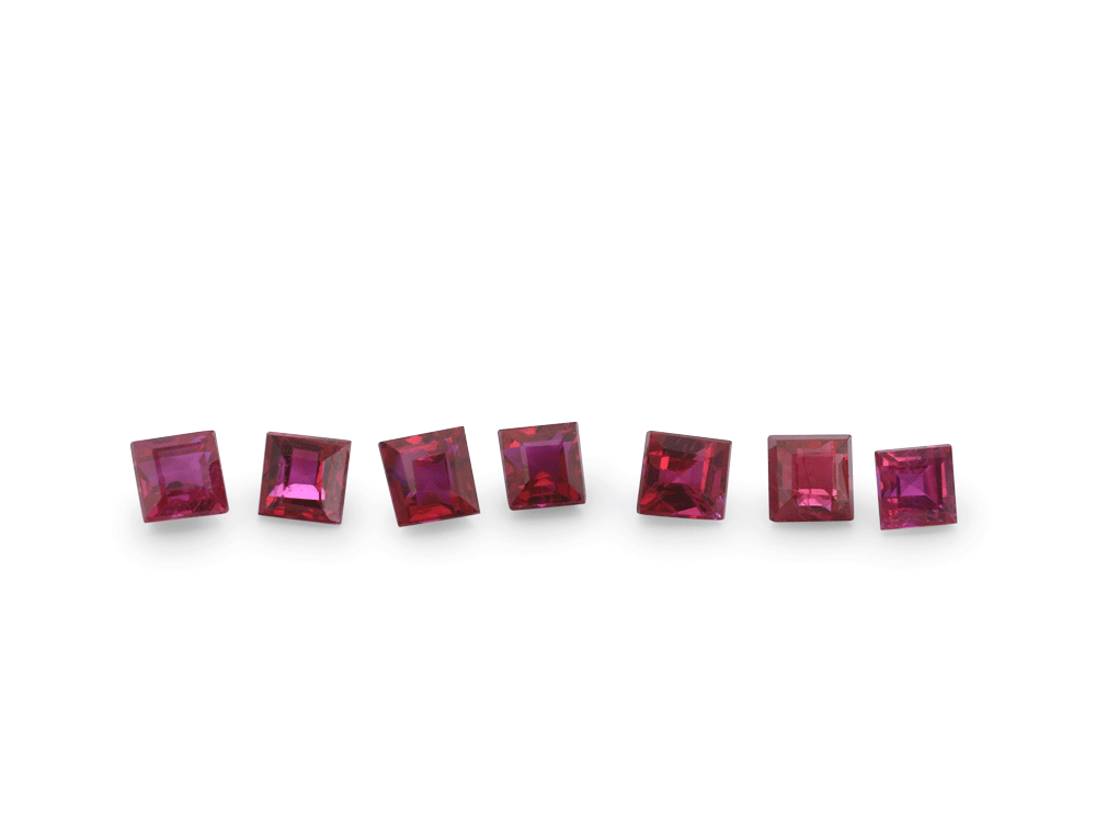 [RRQS0175A] Ruby 1.75mm Carre Cut Red