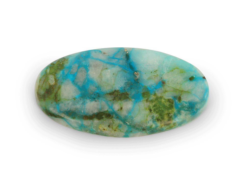 Copper, Chrysocolla Quartz 36x19mm Oval