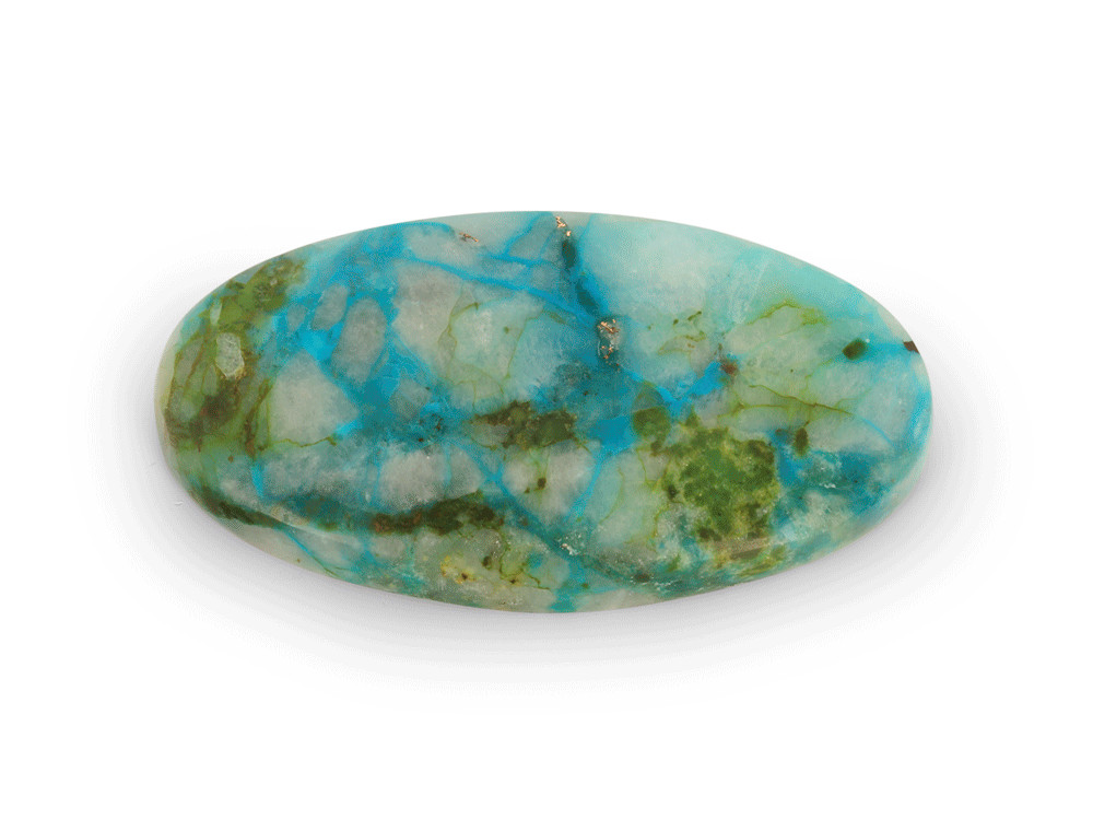 [ORNX3252] Copper, Chrysocolla Quartz 36x19mm Oval