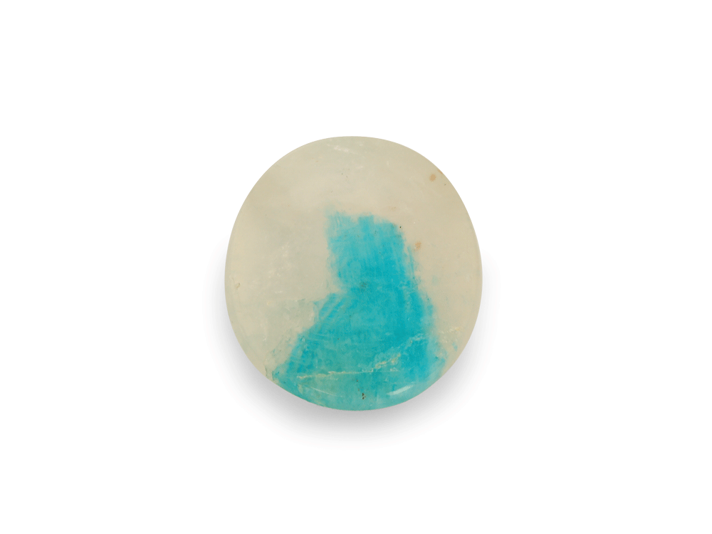Quartz w Amazonite 10x9mm Oval 