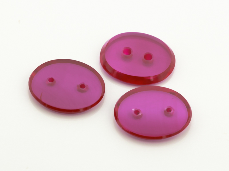 [YRVW1412P7] Synthetic/Lab Grown Ruby 14x12mm Oval Double Drilled Flat Back Pink Red