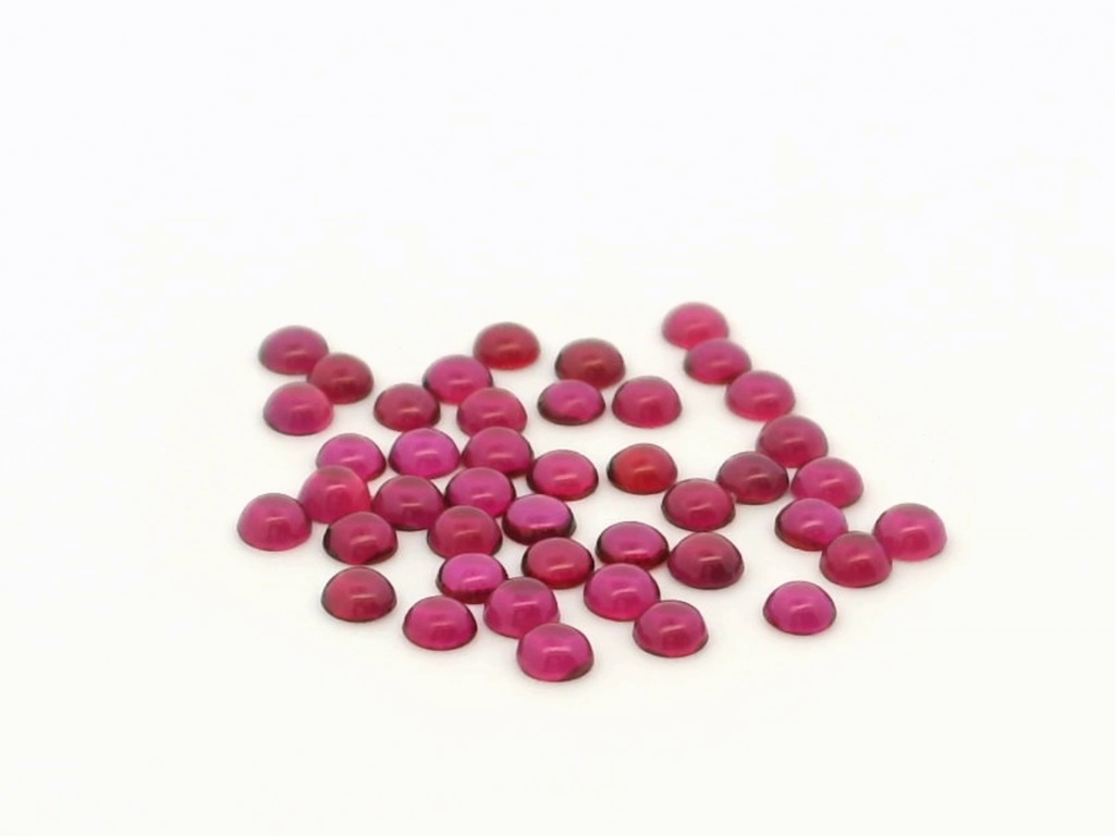 [YRRC0250P] Synthetic/Lab Grown Ruby 2.50mm Round Cabochon Pink Red