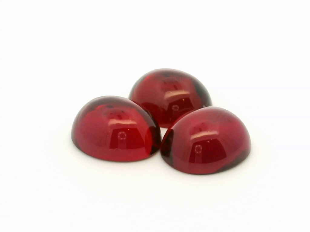 Synthetic/Lab Grown Ruby 14x12mm Oval Cabochon German Cut Bright Red