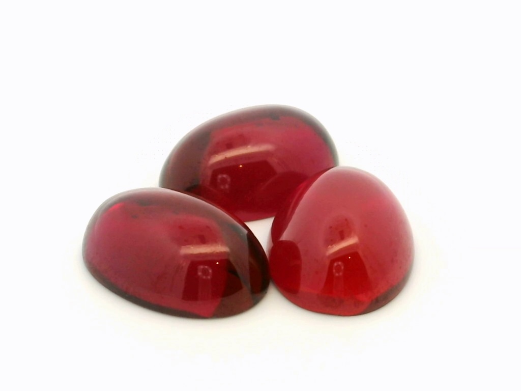 Synthetic/Lab Grown Ruby 18x13mm Oval Cabochon German Cut Pink Red
