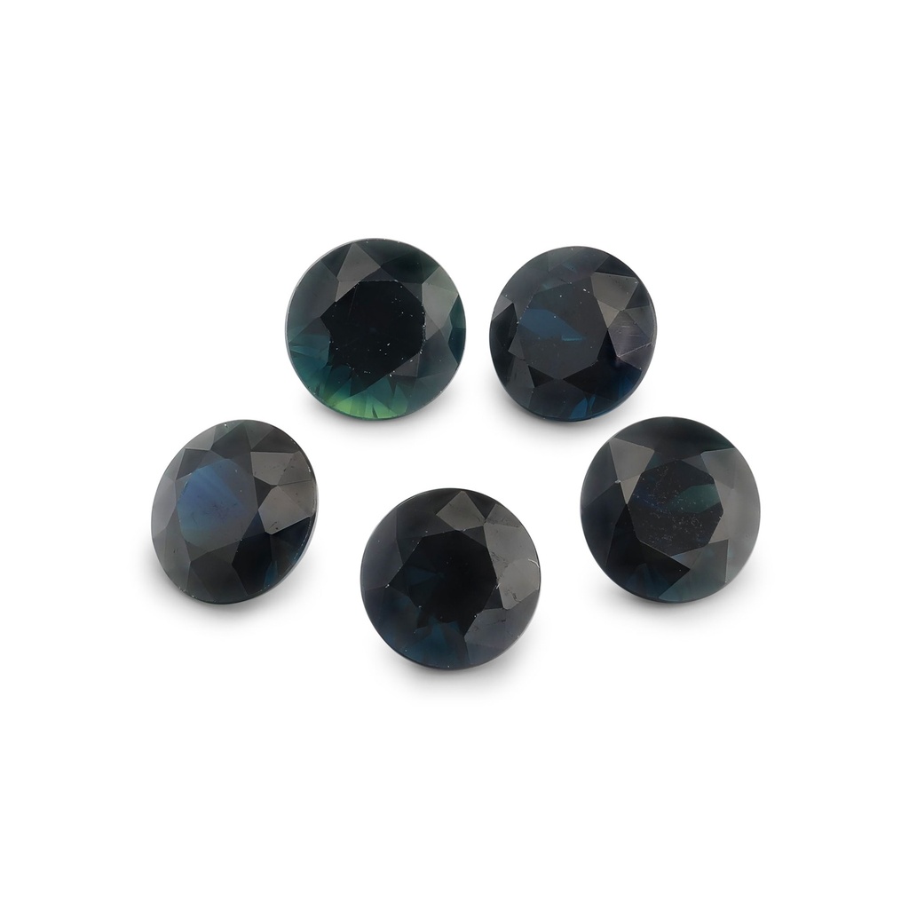 Blue Sapphire 3.75-3.9mm Round Dark Set of 5