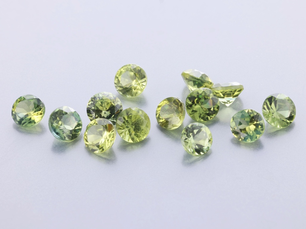 Parti Sapphire 3.00mm Round Yellow Green