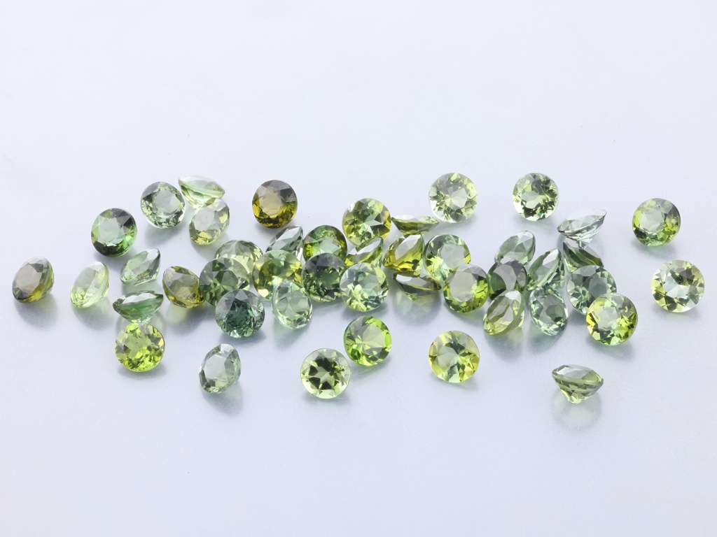 Green Tourmaline 3.50mm Round Diamond Cut