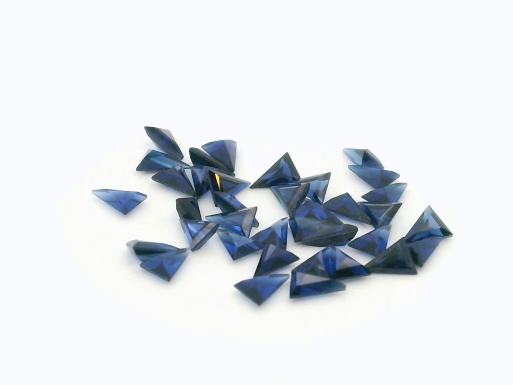[YDEB0300] Synthetic/Lab Grown Sapphire 3.00mm Triangle Blue Shallow