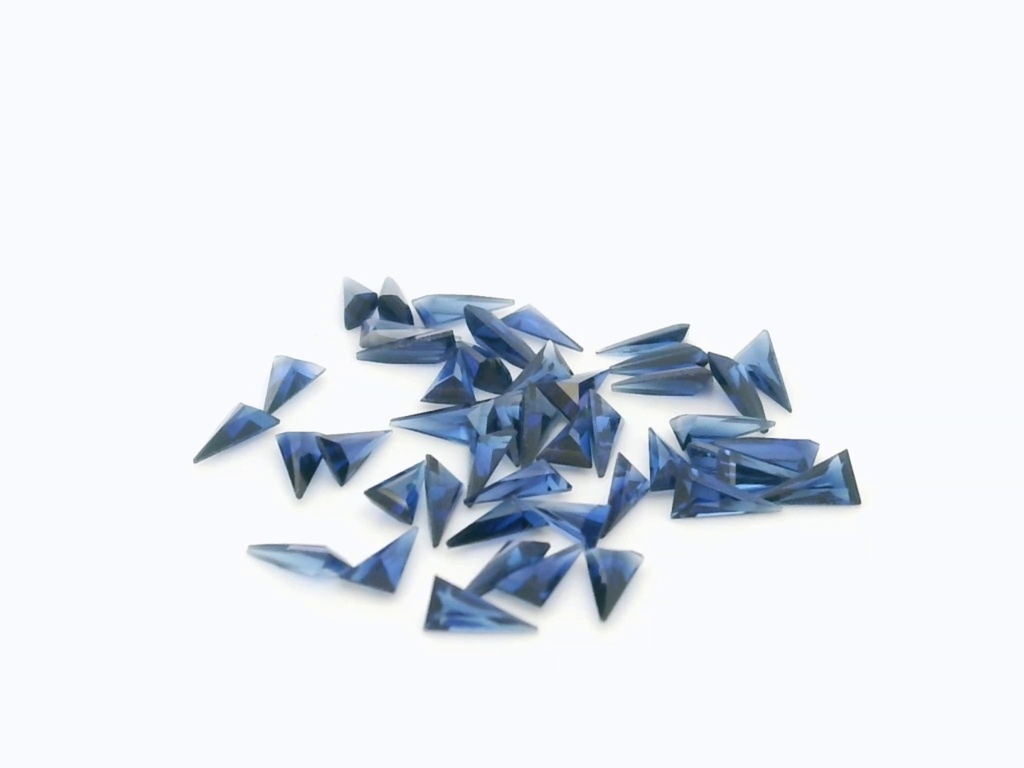 [YDEB0402] Synthetic/Lab Grown Sapphire 4x2mm Triangle Blue Shallow