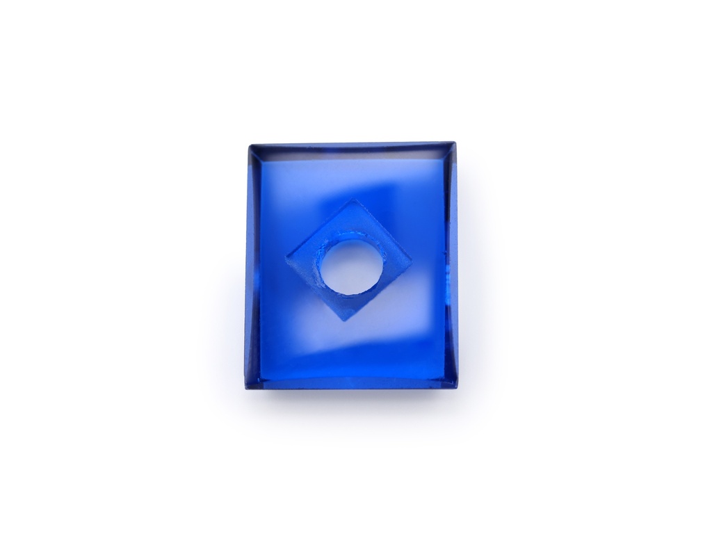 [MBBW1210C1] Synthetic/Lab Grown Spinel 12x10mm Baguette Countersunk Center Drilled Flat Back Cobalt Blue