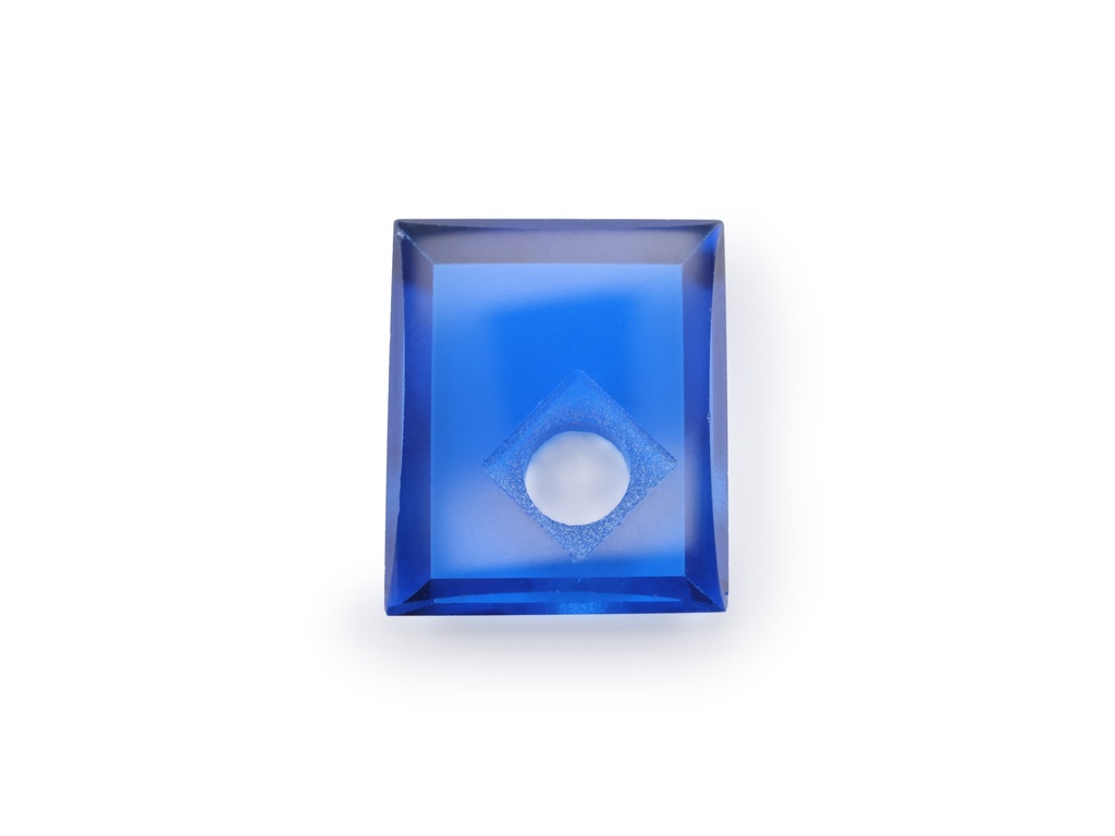 [MBBW1210C3] Synthetic/Lab Grown Spinel 12x10mm Baguette Countersunk Corner Drilled Flat Back Cobalt Blue