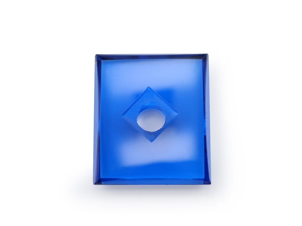 [MBBW1412C6] Synthetic/Lab Grown Spinel 14x12mm Baguette Countersunk Center Drilled Flat Back Cobalt Blue