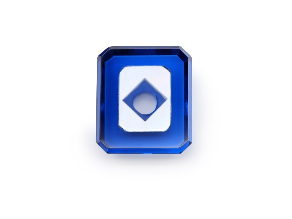 Synthetic/Lab Grown Spinel MOP 14x12mm Octagonal Countersunk Center Drilled #1 Cobalt Blue
