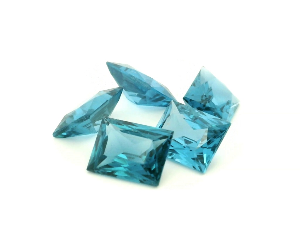 Synthetic/Lab Grown Spinel 9x7mm Radiant Cut Baguette Blue