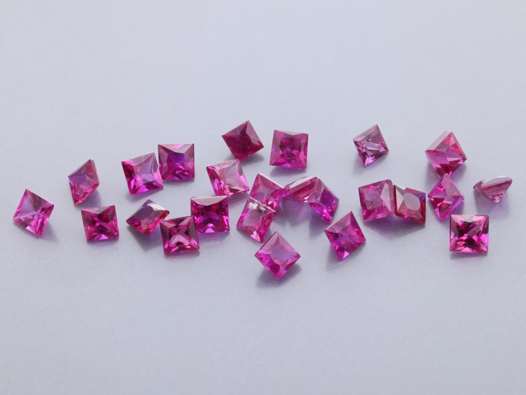 [RKQP0175B] Ruby 1.75mm Princess Cut Pink Red