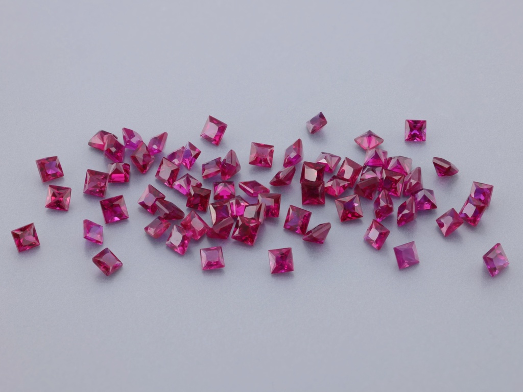 [RRQP0175A] Ruby 1.75mm Princess Cut Red
