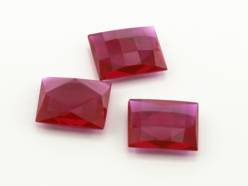 [YRWT1210P1] Synthetic/Lab Grown Ruby 12x10mm Barrel Buff Top Faceted Back Pink Red