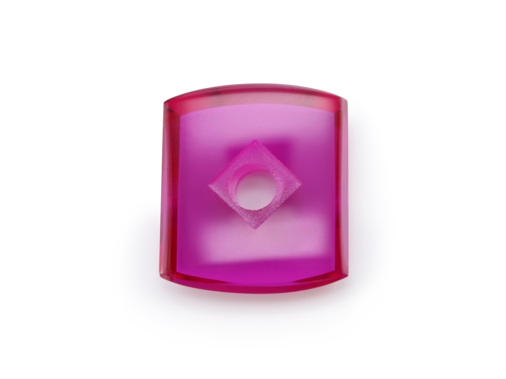 [YRWW1412P1] Synthetic/Lab Grown Ruby 14x12mm Barrel Countersunk Center Drilled Flat Back Pink Red