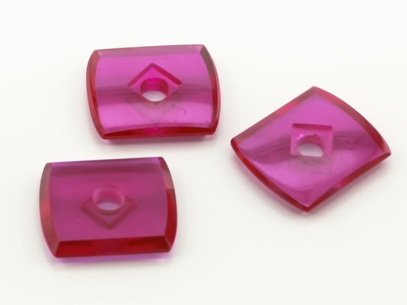 [YRWW1512P1] Synthetic/Lab Grown Ruby Pink 14.5x12mm Barrel Countersunk Center Drilled Flat Back Pink Red