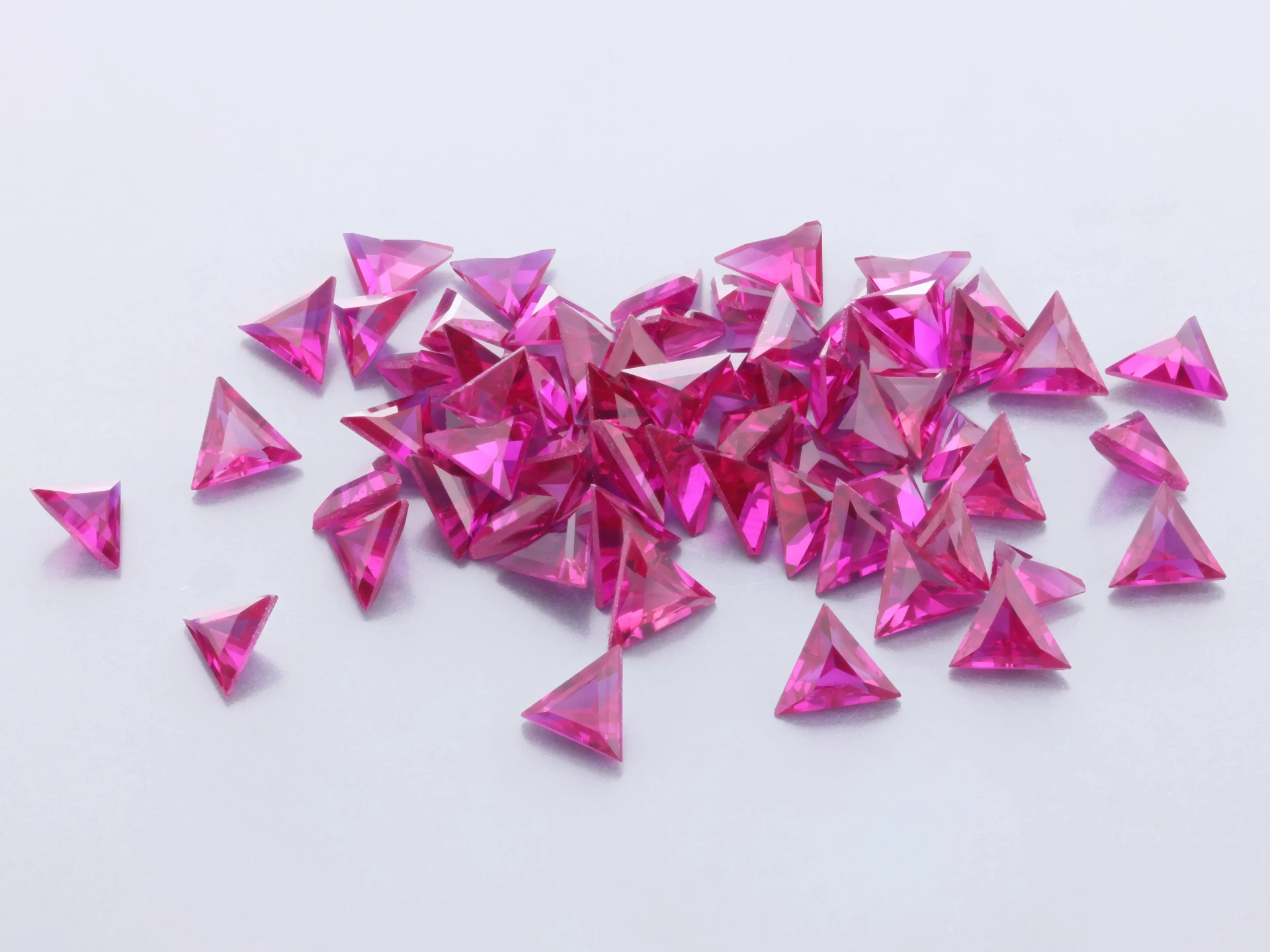 [YRES0300P] Synthetic/Lab Grown Ruby 3.00mm Triangle Pink Red