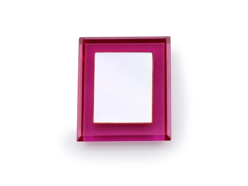 Synthetic/Lab Grown Ruby MOP 14x12mm Baguette Buff Top #6 Pink Red