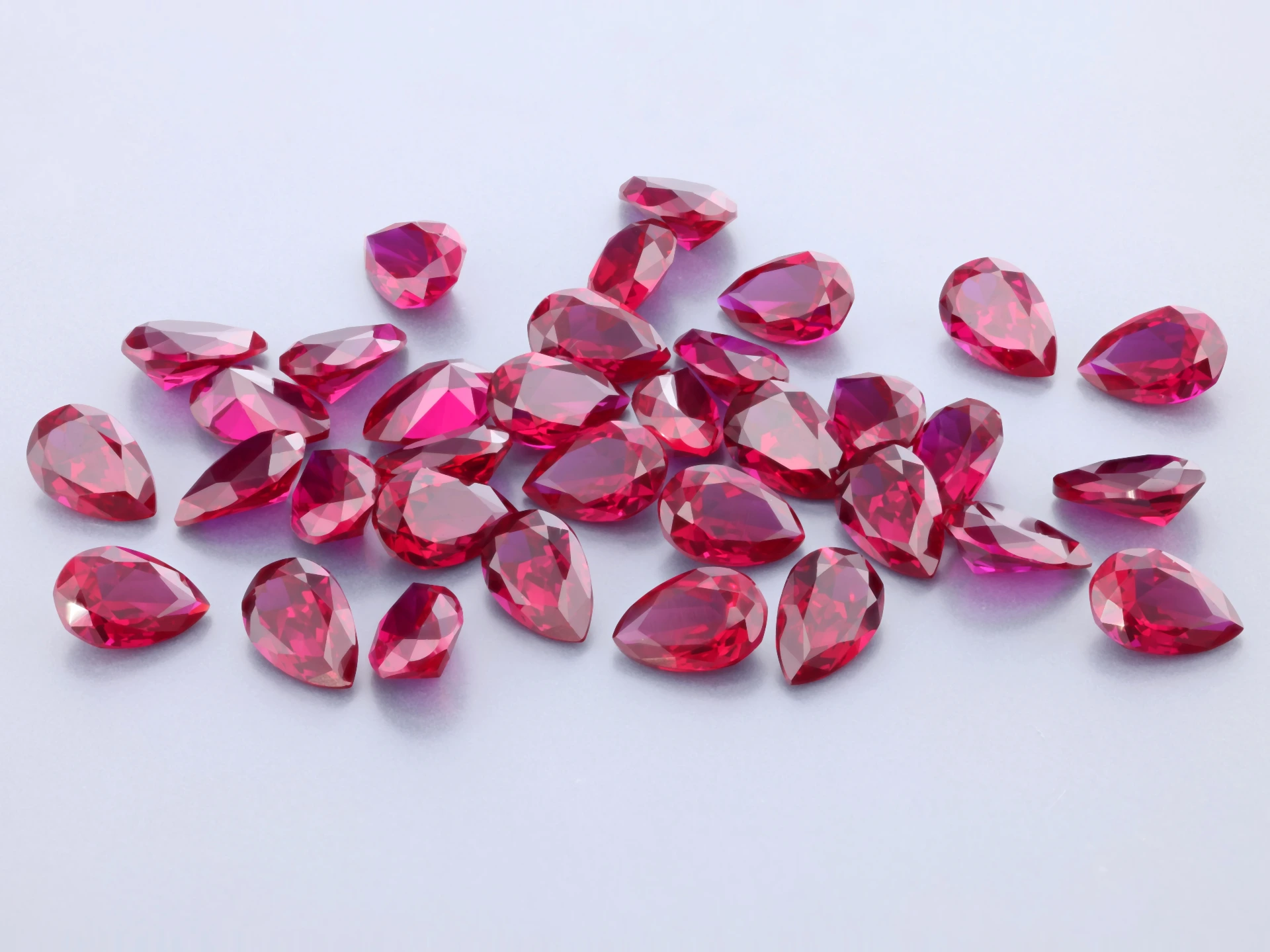 [YRPB0604S1] Synthetic/Lab Grown Ruby 6x4mm Pear Shape Dark Red Signity