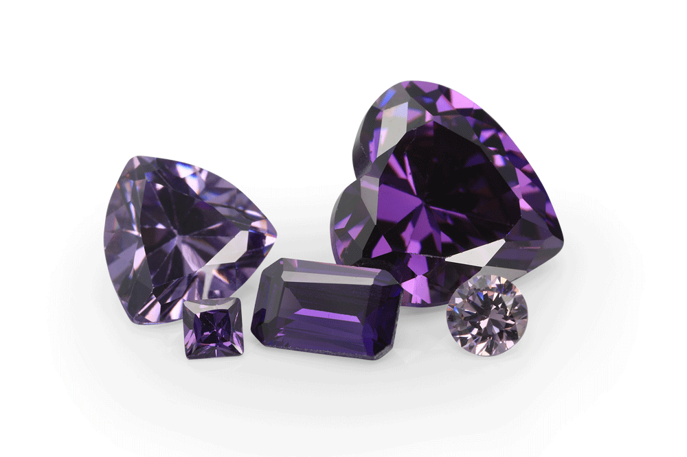 [ZUEB0600] Cubic Zirconia 6.00mm Triangle Purple