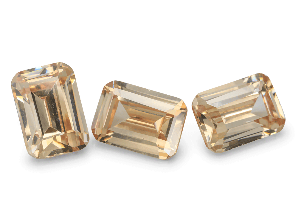 [ZCOS0705] Cubic Zirconia 7x5mm Emerald Cut Champagne