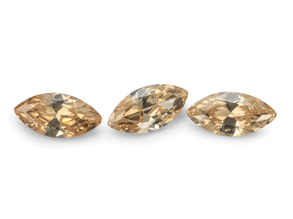 [ZCMB0703] Cubic Zirconia 7x3.5mm Marquise Champagne