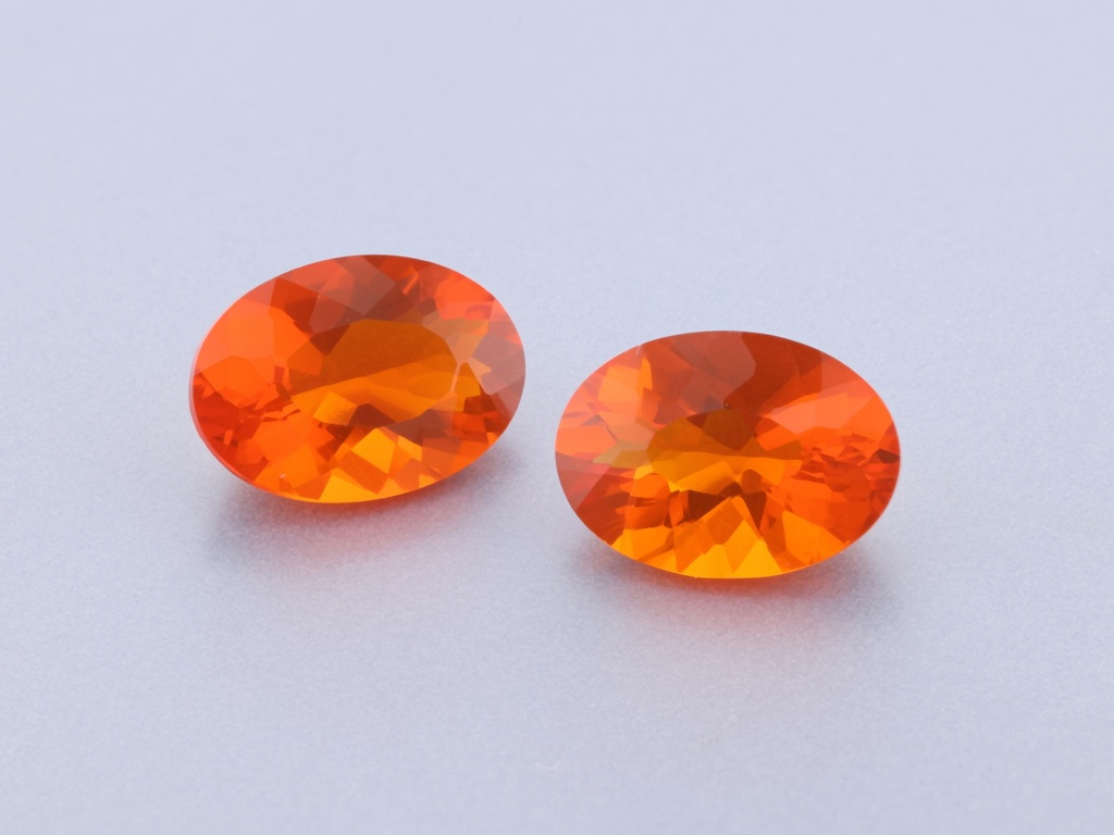 [NMVB0705X4] Mexican Fire Opal 7x5mm Oval FANTA Pair
