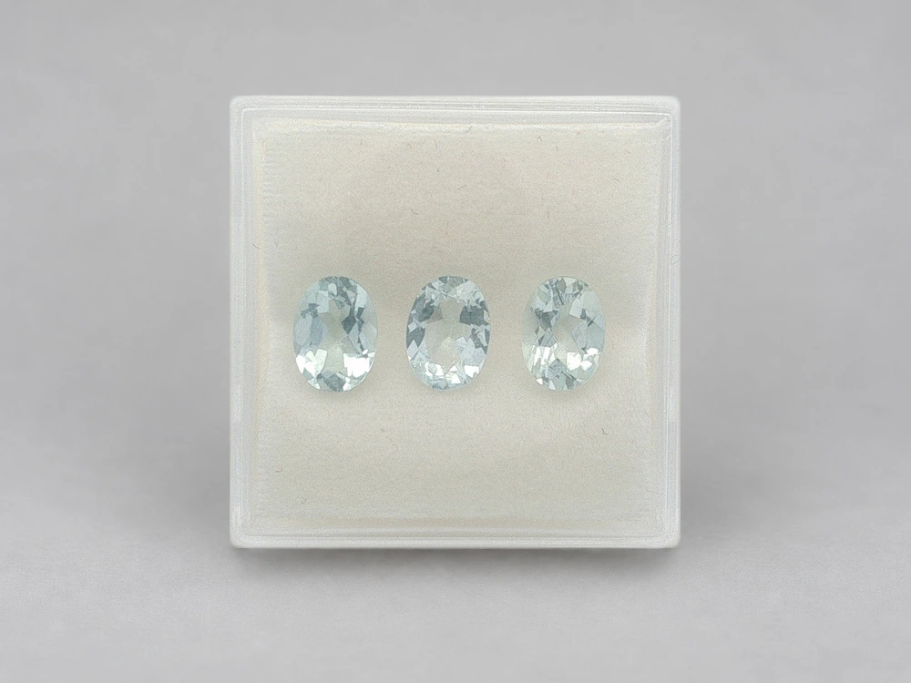 [BAVB0705X3] Aquamarine 7x5mm Oval  Mixed Set of 3