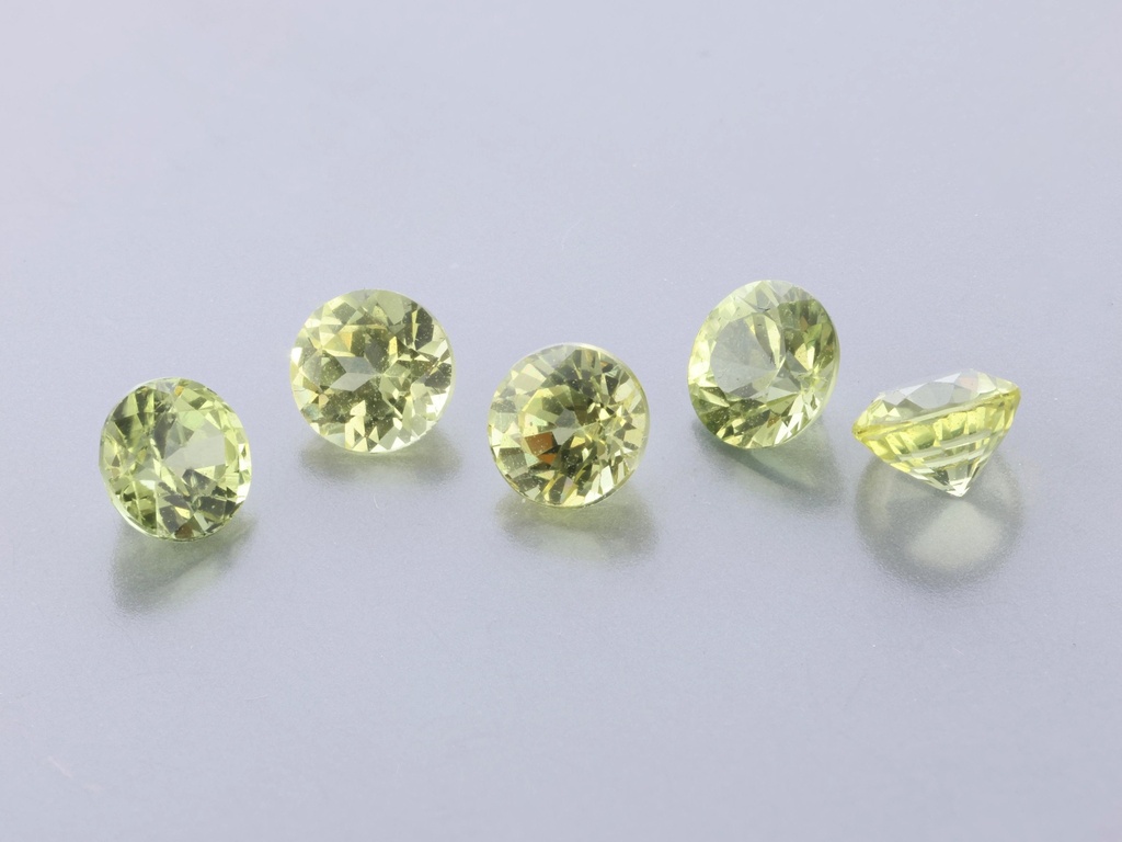 Yellow Sapphire 3.5mm +/- Round Set of 5