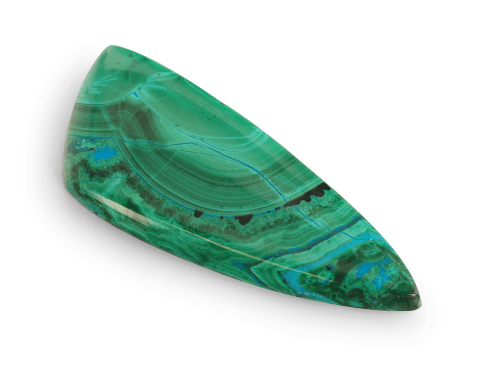 [ORNX3185] Ray Chrysocolla 42x17.50mm Triangle Free Form