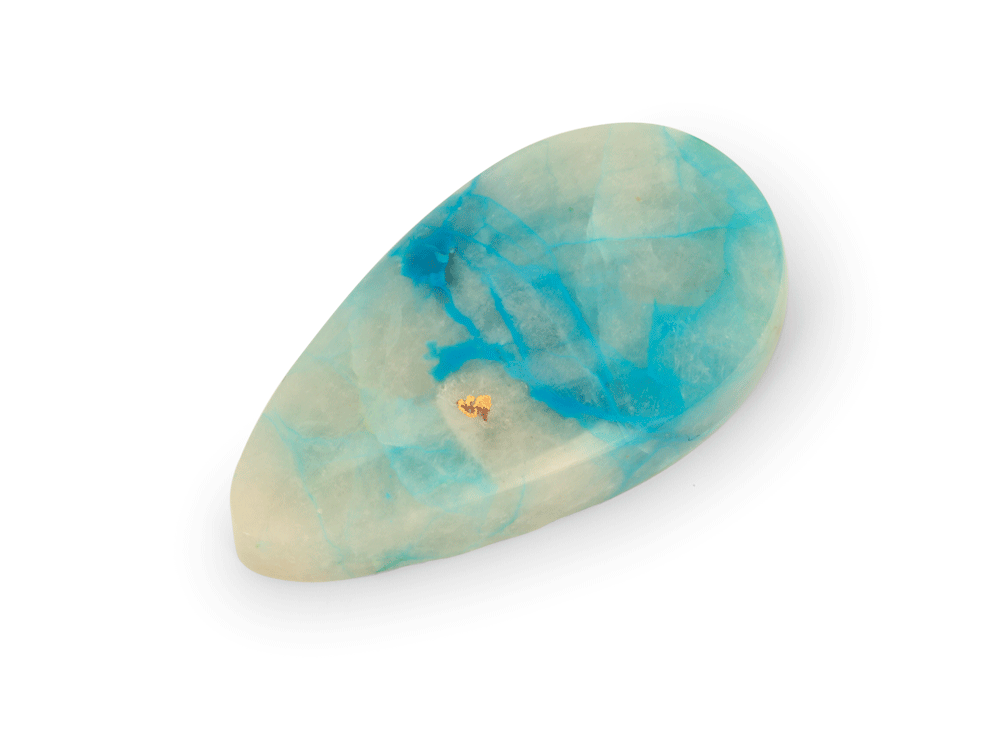 [ORNX3232] Chrysocolla Copper Quartz 32x17mm Pear Shape