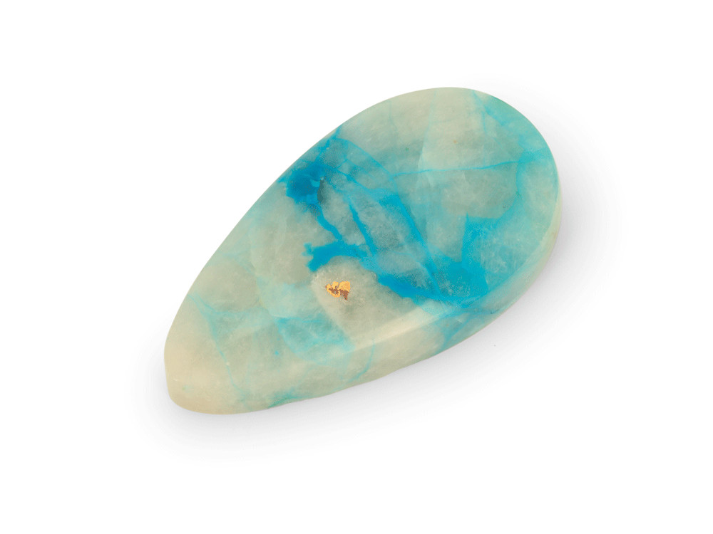 [ORNX3232] Chrysocolla Copper Quartz 32x17mm Pear Shape