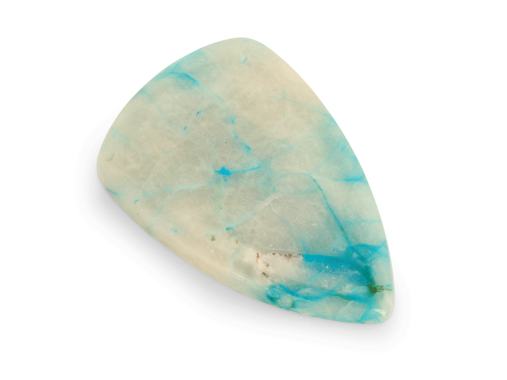 Copper, Chrysocolla Quartz 44x28.5mm Triangle