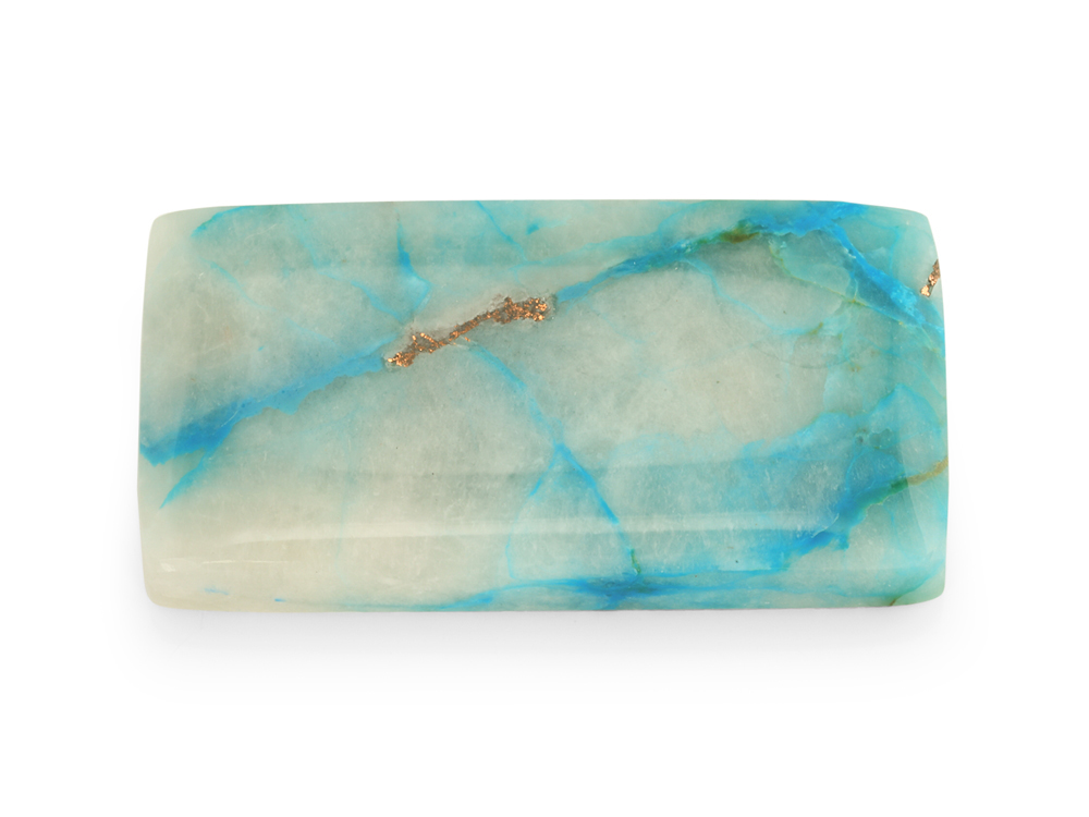 Copper, Chrysocolla Quartz 36.5x18.5mm Rectangle