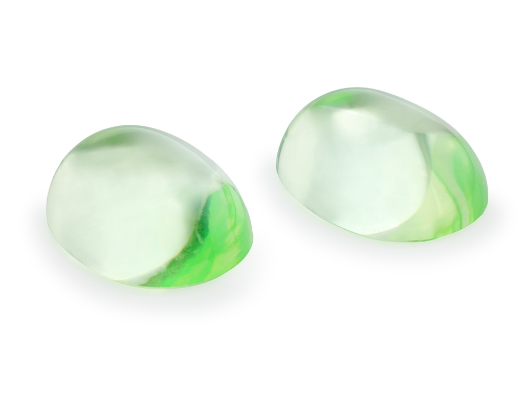[MGVC2015L] Synthetic Spinel 20x15mm Shallow Oval Cabochon Light Green