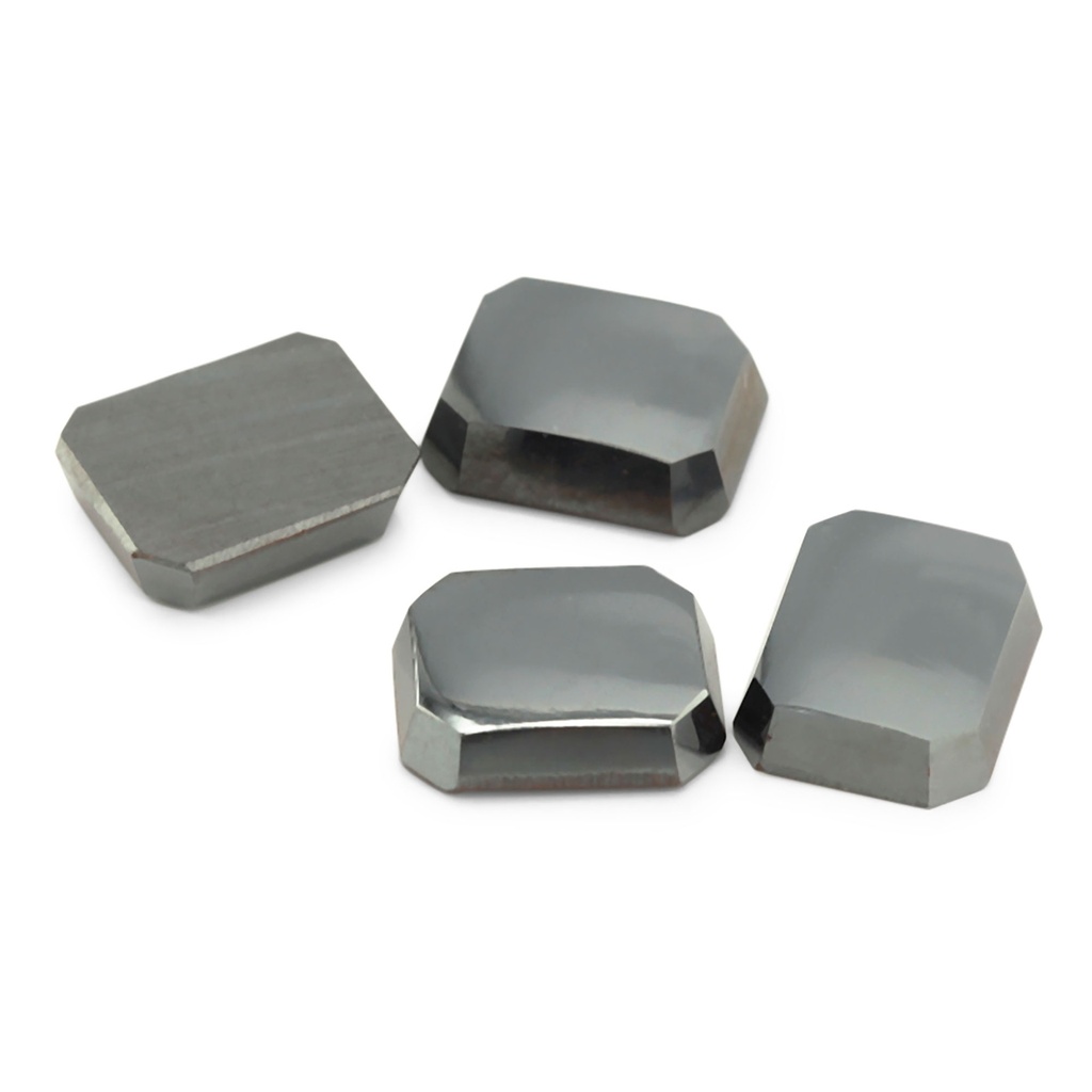 Haematite 10x8mm Octagonal Buff Top Single-Bevel German Cut