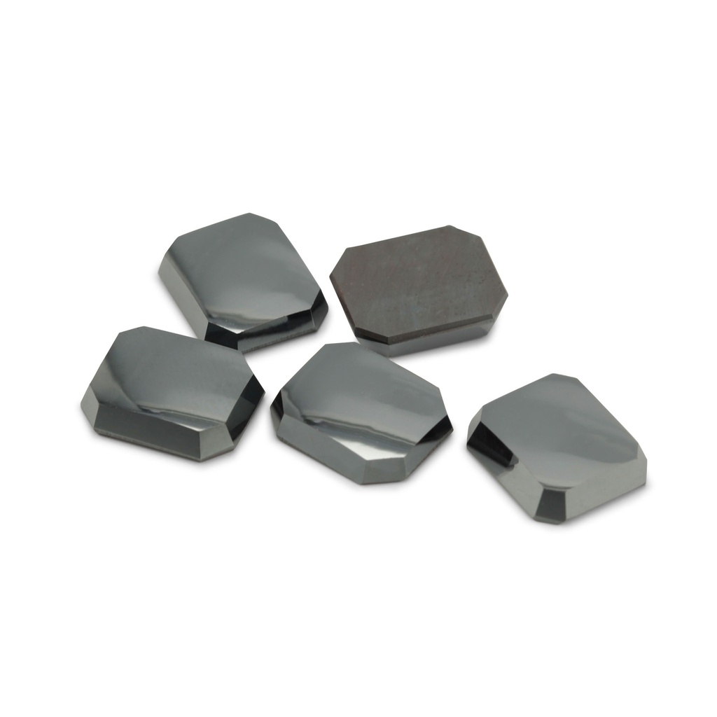 Haematite 12x10mm Octagonal Buff Top Single-Bevel German Cut