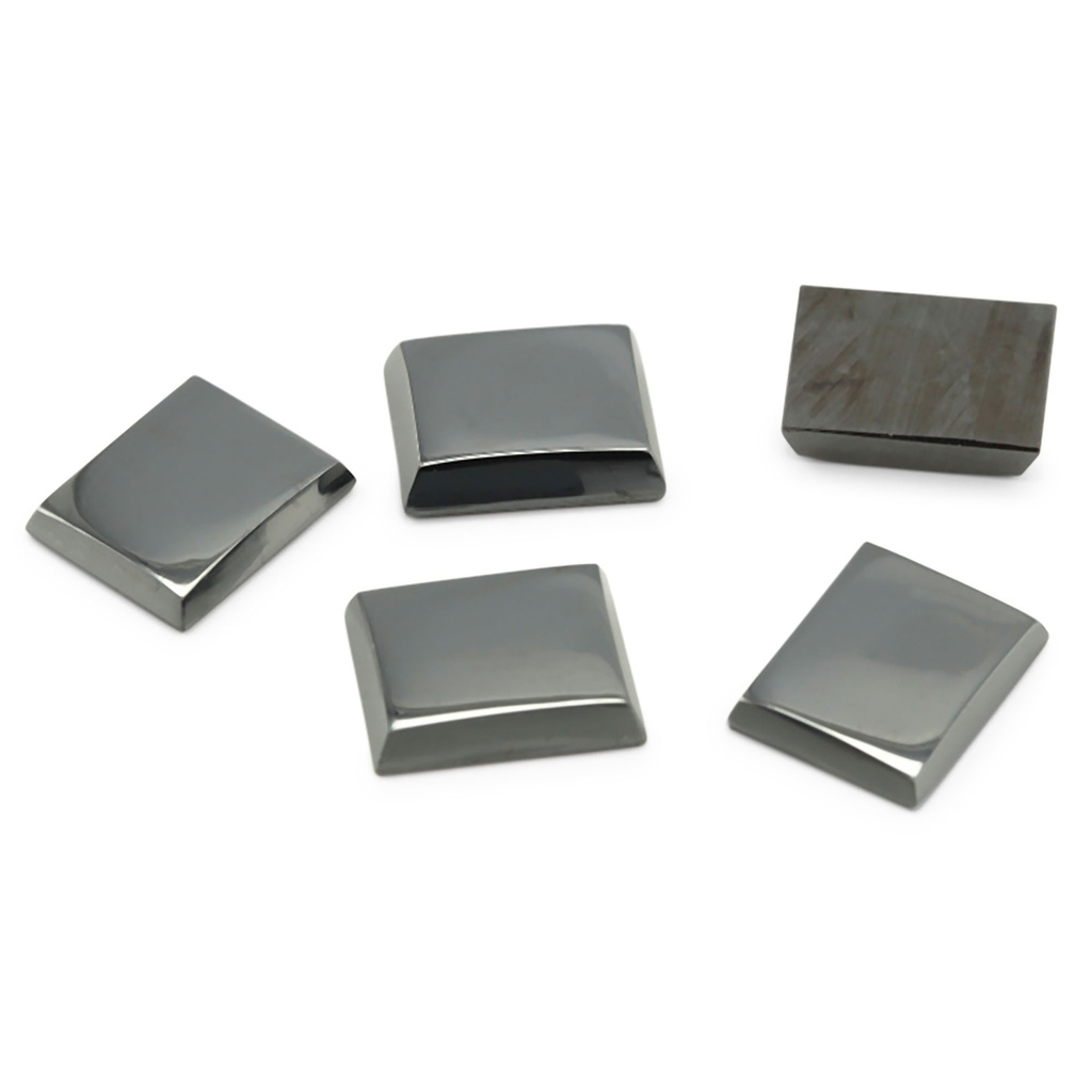 Haematite 10x8mm Rectangular Buff Top SB German Cut 