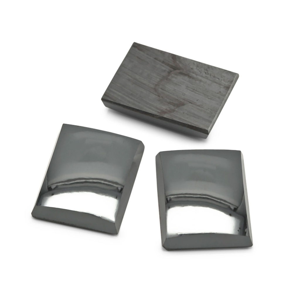 Haematite 16x12mm Rectangular Buff Top SB German Cut 