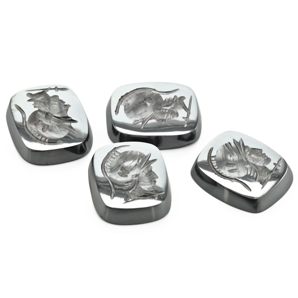 Haematite 12x10mm Cushion Intaglio Single Bevel