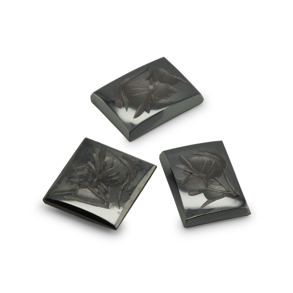 Haematite 14x10mm Rectangle Intaglio Single Bevel