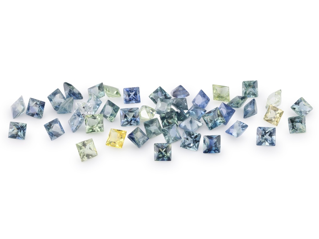 Beryllium Treated Sapphire Fancy Colours 2.25mm Princess Cut