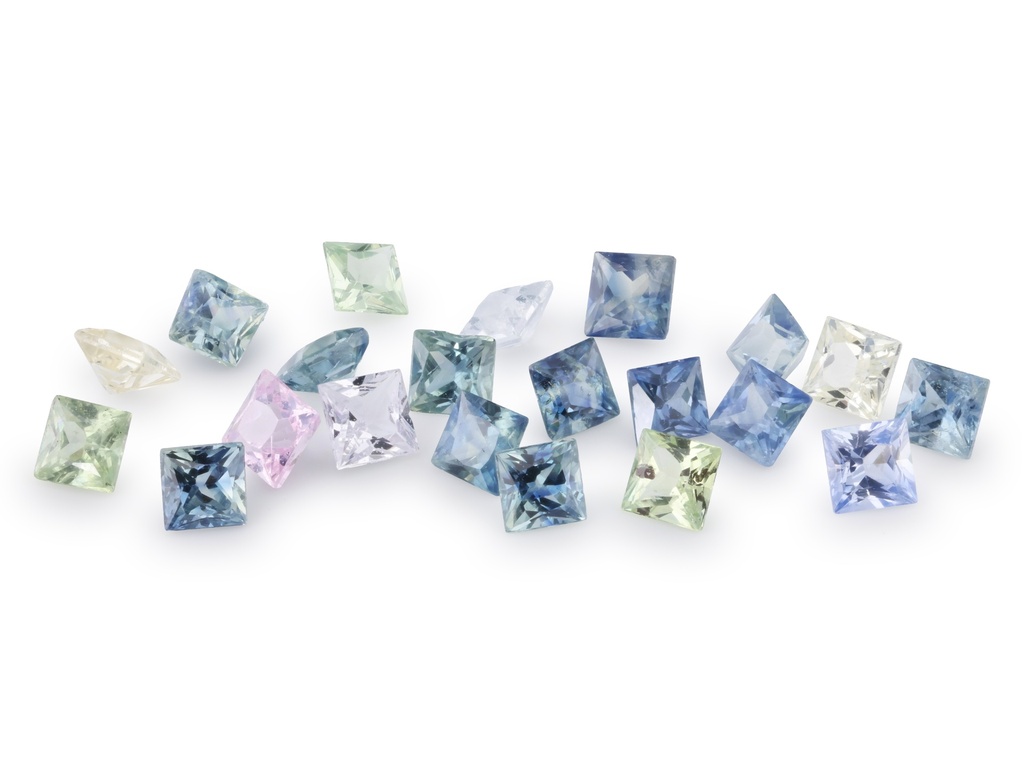 Beryllium Treated Sapphire Fancy Colours 2.50mm Princess Cut